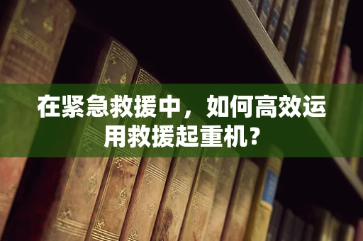 在紧急救援中，如何高效运用救援起重机？