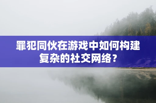 罪犯同伙在游戏中如何构建复杂的社交网络？