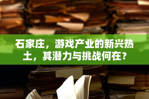 石家庄，游戏产业的新兴热土，其潜力与挑战何在？