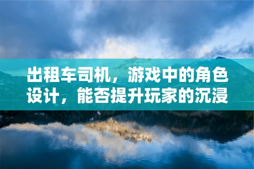 出租车司机，游戏中的角色设计，能否提升玩家的沉浸感？