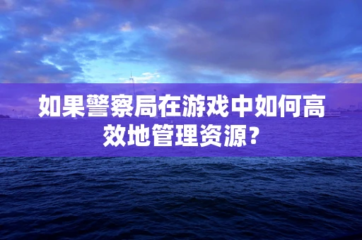 如果警察局在游戏中如何高效地管理资源？