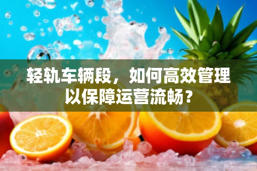 轻轨车辆段，如何高效管理以保障运营流畅？