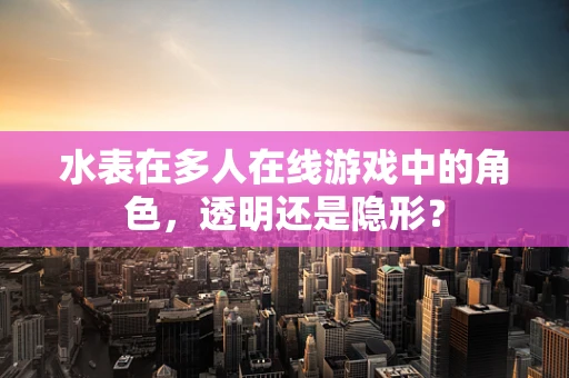 水表在多人在线游戏中的角色，透明还是隐形？